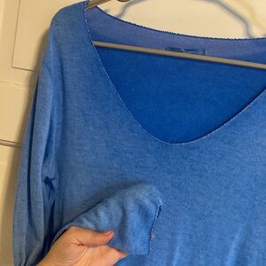 Blue light weight sweater with sparkly trim